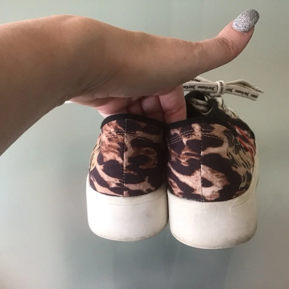 Y2K Juicy Couture Leopard Animal Print Platform‎ Bounce Sneakers Logo Laces 8